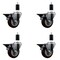 Service Caster 3.5'' Maroon Poly Swivel 1-3/8'' Expanding Stem Caster Set with Brake, 4PK SCC-EX20S3514-PPUB-MRN-PLB-138-4 - alternate 1